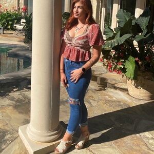 Free People Crushed Velvet Top